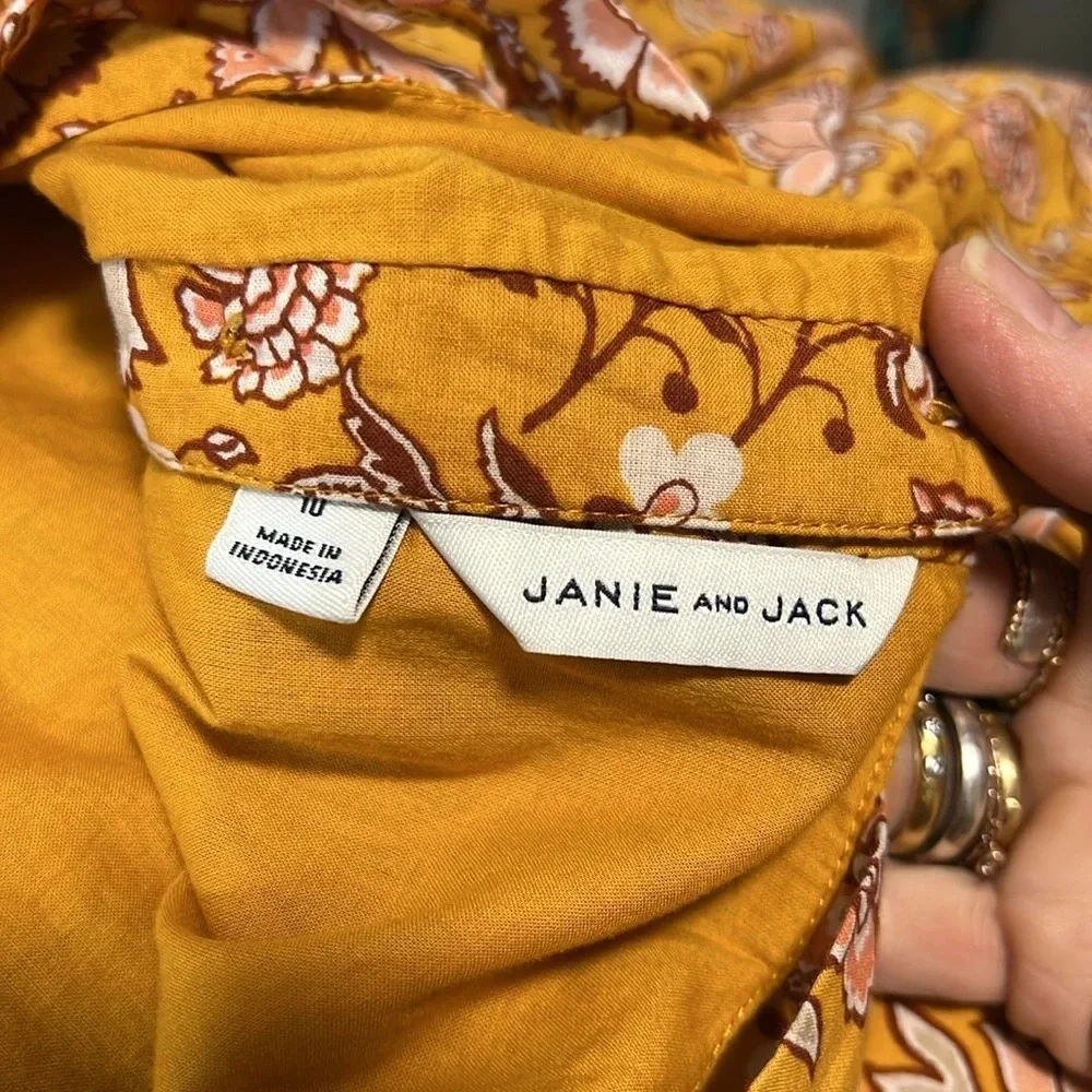 Janie & Jack Floral Bow Jumpsuit Size 10